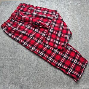 Atlanta Falcons Pajama Bottoms Men 2XL Red Black Plaid NFL Team Sleepwear 32"